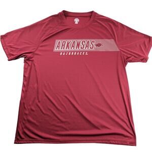 Razorbacks Shirt Mens 2XL Red Arkansas Hogs Sports Athletic Wear Workout Gym